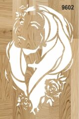 Stencıl Çİçekli Kadın Desen - 9602