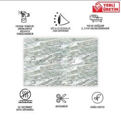 FAYANS ÜSTÜ PVC KAPLAMA 41 X 62 YEŞİL AGAT MERMER DESEN-801