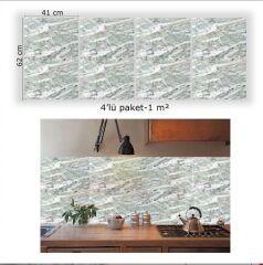FAYANS ÜSTÜ PVC KAPLAMA 41 X 62 YEŞİL AGAT MERMER DESEN-801