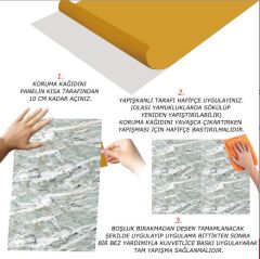 FAYANS ÜSTÜ PVC KAPLAMA 41 X 62 YEŞİL AGAT MERMER DESEN-801