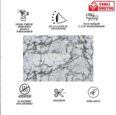 FAYANS ÜSTÜ PVC KAPLAMA 41 X 62 SİYAH ÇİZGİLİ MERMER DESEN-805