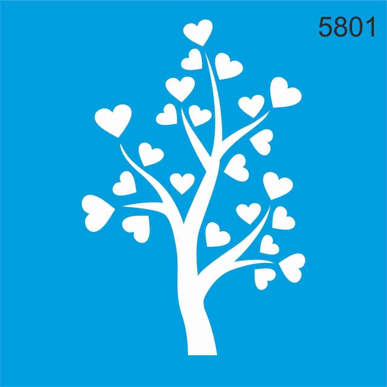 Stencıl Aşk Ağacı Desen - 5801