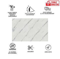 FAYANS ÜSTÜ PVC KAPLAMA 41 X 62 GRİ BULUT ÇİZGİLİ DESEN-807