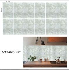 FAYANS ÜSTÜ PVC KAPLAMA 41 X 62 GRİ BULUT DESEN-808