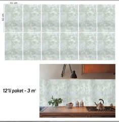 FAYANS ÜSTÜ PVC KAPLAMA 41 X 62 GRİ BULUT DESEN-808