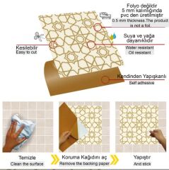 FAYANS ÜSTÜ PVC KAPLAMA 30 X 30 ALTIN SELÇUKLU YALDIZI - 809