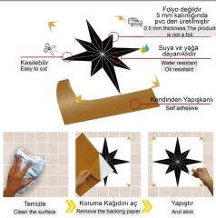 FAYANS ÜSTÜ PVC KAPLAMA 30 X 30 ALTIN ALDIZ DESENLİ  - 810