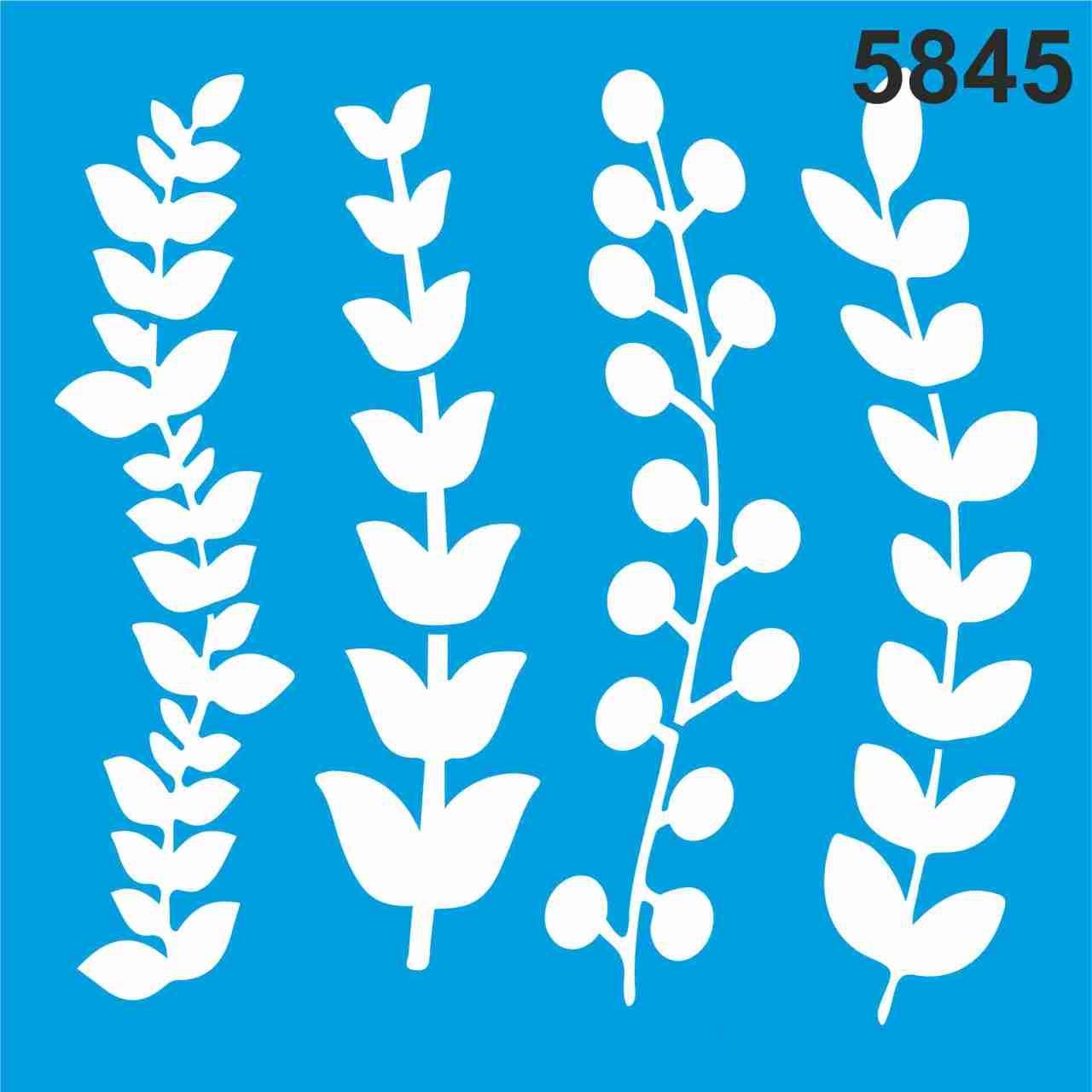 Stencıl Yaprak Desen - 5845