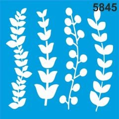 Stencıl Yaprak Desen - 5845