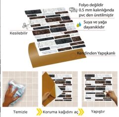 FAYANS ÜSTÜ PVC KAPLAMA 30 X 30 ASORTİ MERMER DESENLİ - 812