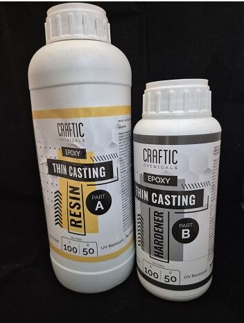 EPOKSI ŞEFFAF RECİNE İNCE DÖKÜM  ( THIN CASTING ) (  A+B   SET  )
