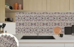 FAYANS ÜSTÜ PVC KAPLAMA 30 X 30  BORDO TAŞ DESENLİ- 814