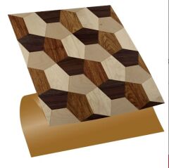 FAYANS ÜSTÜ PVC KAPLAMA 30 X 30  GEOMETRİK AHŞAP DESENLİ - 817