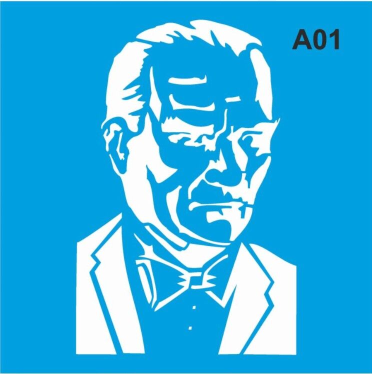Stencıl ATATÜRK boyama Şablonu  - A01