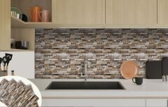 FAYANS ÜSTÜ PVC KAPLAMA 30 X 30  GEOMETRİK TAŞ DESENLİ - 818