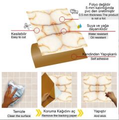 FAYANS ÜSTÜ PVC KAPLAMA 30 X 30  GOLD MERMER DESENLİ - 819