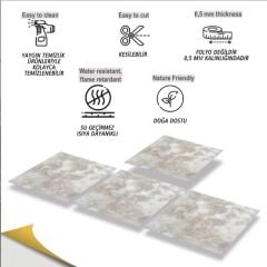 FAYANS ÜSTÜ PVC KAPLAMA 30 X 30  GRİ MERMER DESENLİ - 820