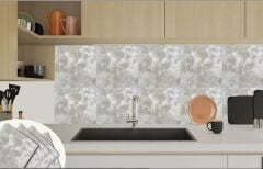 FAYANS ÜSTÜ PVC KAPLAMA 30 X 30  GRİ MERMER DESENLİ - 820