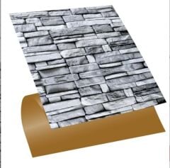 FAYANS ÜSTÜ PVC KAPLAMA 30 X 30  GRİ TAŞ DESENLİ - 821