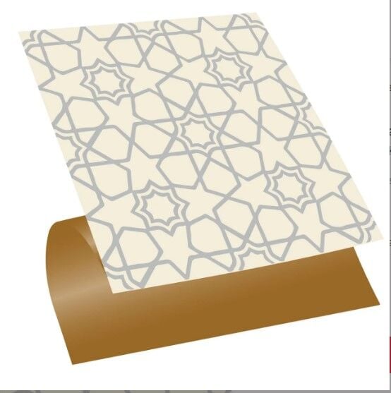 FAYANS ÜSTÜ PVC KAPLAMA 30 X 30  GÜMÜŞ SELÇUKLU YILDIZI DESENLİ - 822