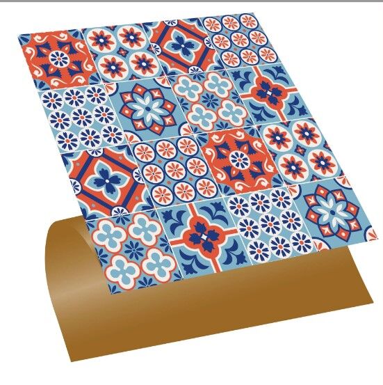 FAYANS ÜSTÜ PVC KAPLAMA 30 X 30  KONTRAST 4 LÜ KARO DESENLİ - 825