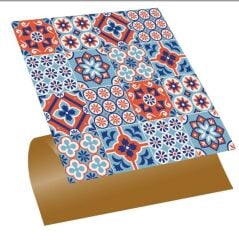 FAYANS ÜSTÜ PVC KAPLAMA 30 X 30  KONTRAST 4 LÜ KARO DESENLİ - 825
