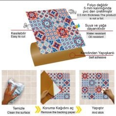 FAYANS ÜSTÜ PVC KAPLAMA 30 X 30  KONTRAST 4 LÜ KARO DESENLİ - 825