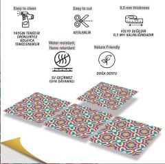 FAYANS ÜSTÜ PVC KAPLAMA 30 X 30  KONTRAST YILDIZ DESENLİ - 826