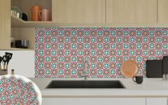 FAYANS ÜSTÜ PVC KAPLAMA 30 X 30  KONTRAST YILDIZ DESENLİ - 826