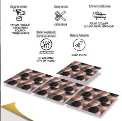 FAYANS ÜSTÜ PVC KAPLAMA 30 X 30  KOYU YUVARLAK DESENLİ - 827