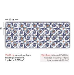 Kendinden Yapışkanlı Çini Dekoratif Mini Pvc Karo 195