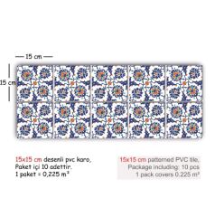 Kendinden Yapışkanlı Çini Dekoratif Mini Pvc Karo 195
