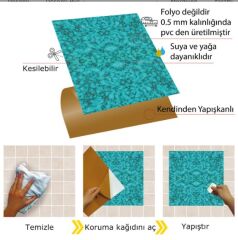 FAYANS ÜSTÜ PVC KAPLAMA 30 X 30  MERMER 006 DESENLİ - 832